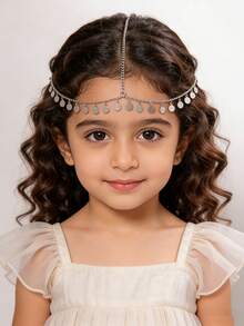 Fashionable Bohemian Style Round Pendant Series Tassel Gold & Silver Alloy Chain Crystal Headband. Exquisite Jewelry. Suitable For Girls To Wear At Parties, Festivals, Ramadan Occasions And Daily Life, Also Can Be Used As Learning Supplies, Girls Can Also Wear. - Multicolor - View 8