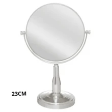 Round Tabletop Makeup Mirror With Magnification, Double-Sided, Various Models And Sizes. - Silver - View 3