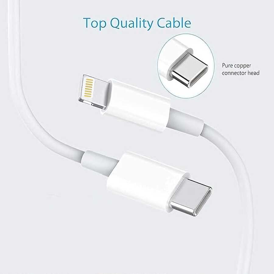1-2 件装 | 兼容苹果设备 | 支持 PD 快充 | 智能温控，不伤设备 | USB-C 转 Lightning/USB 转 Lightning 二合一数据充电线 | 实用高效 | 兼容苹果 14/13/12/11 Pro Max/X/XR/Plus | 适用于日常办公/居家/旅行等各种场景 - 白色 - 查看 1