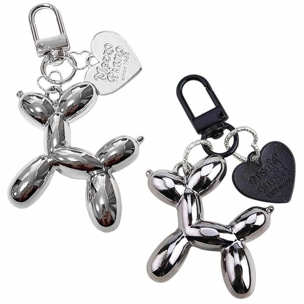 4pcs Dog & Heart Shaped Balloon Keychain, Fashionable & Cute Keyring Suitable For Handbags, Wallets, Car Keys, Couples, DIY, Gift For Family, Friends, Lovers On Valentine's Day, Birthday, Holidays