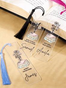 Personalized Acrylic Tassel Bookmarks (1/3/5 Per Pack) – Customizable With Text And Designs, Making Them The Perfect Gift For Book Lovers, Holidays, And Teachers. Also Suitable As Home Decor, Wedding Gifts, And Presents For Other Book Lovers. - Multicolor - View 4