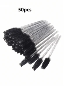 100/500 piezas Varitas desechables negras para rímel de pestañas, brochas de maquillaje para cejas, mini brochas para sombras de ojos - Multicolor - Ver 17