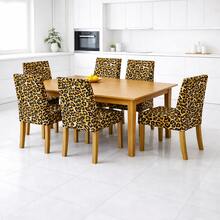 4-Seater Printed Chair Cover Kit For Kitchen Dining Room Gel Mesh Offer - Mocha Brown - View 2