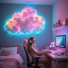 DIY Cloud Lamp, Colorful Lightning Cloud Lamp With Dynamic Lighting Effects, Ideal For Bedrooms, Game Rooms, Parties, Hotels, And Cafes As Dreamy Themed Holiday Decor. Dynamic Color-Changing Ambient Lighting, LED Strip Light, Bedside Night Light, USB-Powered Wall/Ceiling Lamp, The Ultimate Novelty Lighting Fixture For Creating Magical Scenes. - Cloud Lamp - View 8