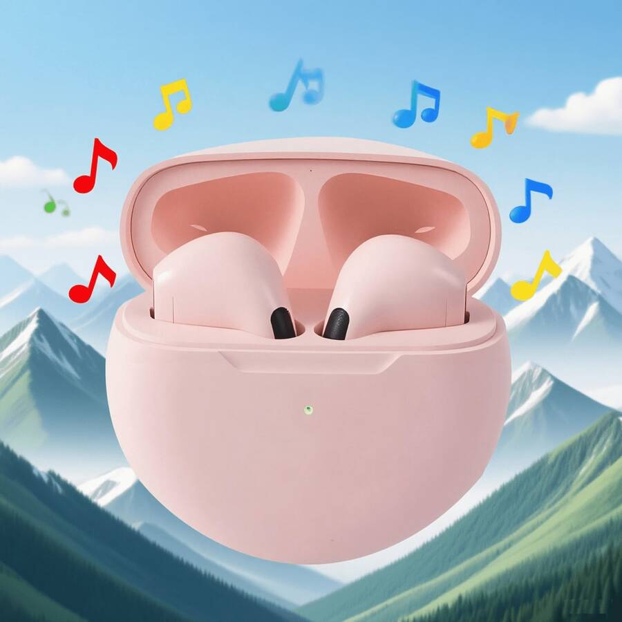 Fashion Mini Wireless Headphones True Wireless Earbuds Lighter With MIC - Pink - View 1