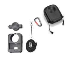Osmo 360 Camera Protective Case Set: EVA Hard Protective Shell With PU Leather Waterproof Outer Case And Anti-Scratch Silicone Cover, Including Lens Cap And Wrist Strap For All-Round Protection - Multicolor - View 11