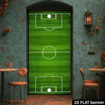 2pcs Football Goal Flags, Green & White Soccer Design With Prominent "Go!" Text, Durable Polyester Hanging Decor Suitable For Sports Events, Camera Rooms And Home Decoration