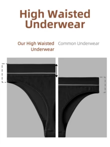 5条装女士高腰透气无痕丁字裤，舒适女士内衣 - 彩色的 - 查看 5