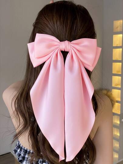 1pc Elegant Polyester Bowknot Hair Clip, Suitable For School, Daily Wear, Valentine's Day, Wedding - Durable Multipurpose Casual Hair Accessory