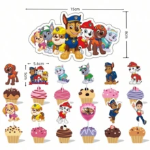 Cartoon Paw Patrol Cake Toppers, Paw Patrol Theme Birthday Cake Flags, Picks And Banners - Multicolor - View 9