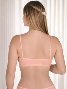 COMFORTABLE POLYAMIDE BRA TOP - Coral Orange - View 2