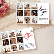 可定制照片冰箱贴 - 个性化亚克力不规则磁贴 | 定制照片拼贴，适合家庭、情侣、宠物 | 周年纪念日、母亲节等节日的完美个性化礼物 - 白色2 - 查看 4