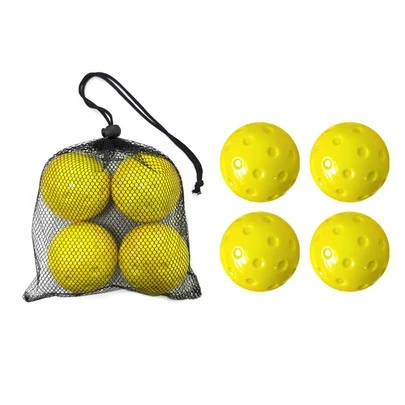 4pcs Soft Quiet 74mm Foam Pickleballs With Storage Bag, Low Noise Practice Balls Suitable For Indoor & Outdoor Training And Matches