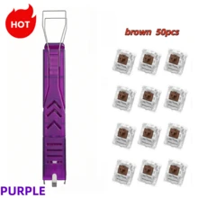 50个实用型机械键盘轴体，DIY热插拔十字轴，清脆的点击声和静音效果，是游戏玩家的理想之选，免费赠送键帽和拔轴器 - 彩色 - 查看 12