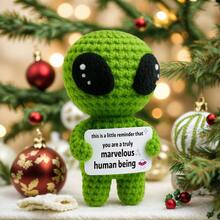 4pcs/Set Handmade Crochet Desktop Decor Ornaments, Funny 2-Legged Frog, Alien, Avocado, Sunflower, Turtle Plush Dolls, Cute Shapes, Great Gifts For Best Friends, Birthday, Sisters, Moms, Grandmas, Coworkers, Family, Keychains, Christmas, Valentine's Day, Thanksgiving, Home Decor, Small Gifts, Souvenirs - Multicolor - View 16