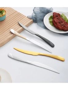 2/4/6/8 件不锈钢西式牛排刀，适用于自助餐、家庭厨房、酒店、派对、节日庆典 - 銀色 - 查看 5