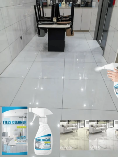 JUE FISH 1瓶100毫升 - 爵鱼瓷砖清洁剂，温和配方，保护地砖表面和缝隙，清洁并提亮家居地板，强力去污，持久清新，有效去除顽固污渍，多用途地板清洁剂，适用于硬木、复合地板、竹地板、浴室瓷砖、大理石，也适用于木制家具和工艺品，家用清洁产品