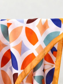 1pc New Fashion Rainbow Clover Print Women Scarf, Luxurious Lightweight Minimalist Warm Scarf, Suitable For Travel And Beach Use - Multicolor - View 6