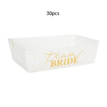 10pcs/30pcs/50pcs White And Gold Paper Food Boat Trays, Suitable For Wedding, Bridal Shower, Bachelorette Party, Snacks, Popcorn, Desserts, BBQ, Hot Dogs, Sandwiches, Burgers, Tacos, Fries, Nachos - White - View 8
