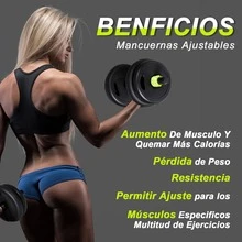 ALLINLIFE Kit De Mancuernas Adjustable (Juego De 10 Kg, 15 Kg, 20 Kg, 30 Kg, 40 Kg)-Juego De Musculación Y Training De Fuerza Adjustables-Barra De Connection, Gymnasio En Casa, Principiante Man/Woman - 10KG啞鈴片 - 查看 7