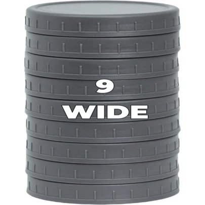 Bedgeta 9 Wide Mouth Mason Jar Lids With Silicone Ring,Thickened Leak-Proof Lids Fit Ball,Kerr And More, 9 Gray Plastic, 86mm(Gray)