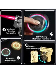 Multi-Functional Foldable Windproof Lighter, Creative Shaped Lighter, , Decompression Loading, Gift-Ready Box, Cool Butane Lighters For Men (No Gas) - 顏色隨機. - 查看 6