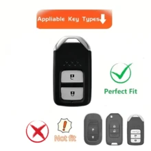 1pc 2-Button TPU Car Key Fob Shell Suitable For Civic, Accord, Vezel, CR-V, HR-V, CR-Z, Fit, Freed, Jade, XRV And Other Models Accessories - Single Pack - View 6