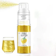 可食用金属闪粉喷雾 - 可食用珍珠粉和金属闪粉，适用于饮料、蛋糕装饰、烘焙 - 可食用闪粉，适用于糖霜、糖果 - 彩色 - 查看 12