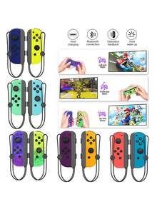 Switch Joy-Con Controller Left & LED Right Wireless Pair Gamepad Joypad - Tím Cam - Xem 2