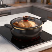 Enamel Soup Pot, Household Cooking Pot, Non-Stick Pot, Stew Meat, Boil Soup, Dual-Ear Stew Pot, Suitable For Gas And Induction Cooktop, Non-Stick Pot, Household Soup Pot, Stew Pot, Pressure Cooker, Induction Cooktop, Gas Cookware - Black - View 8