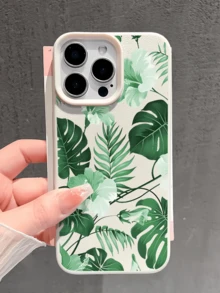 1个白色百合花图案极简全包覆TPU防震手机壳，兼容苹果17、16、15、14、13、12、11 Pro Max、Air和Series系列 - 彩色 - 查看 1