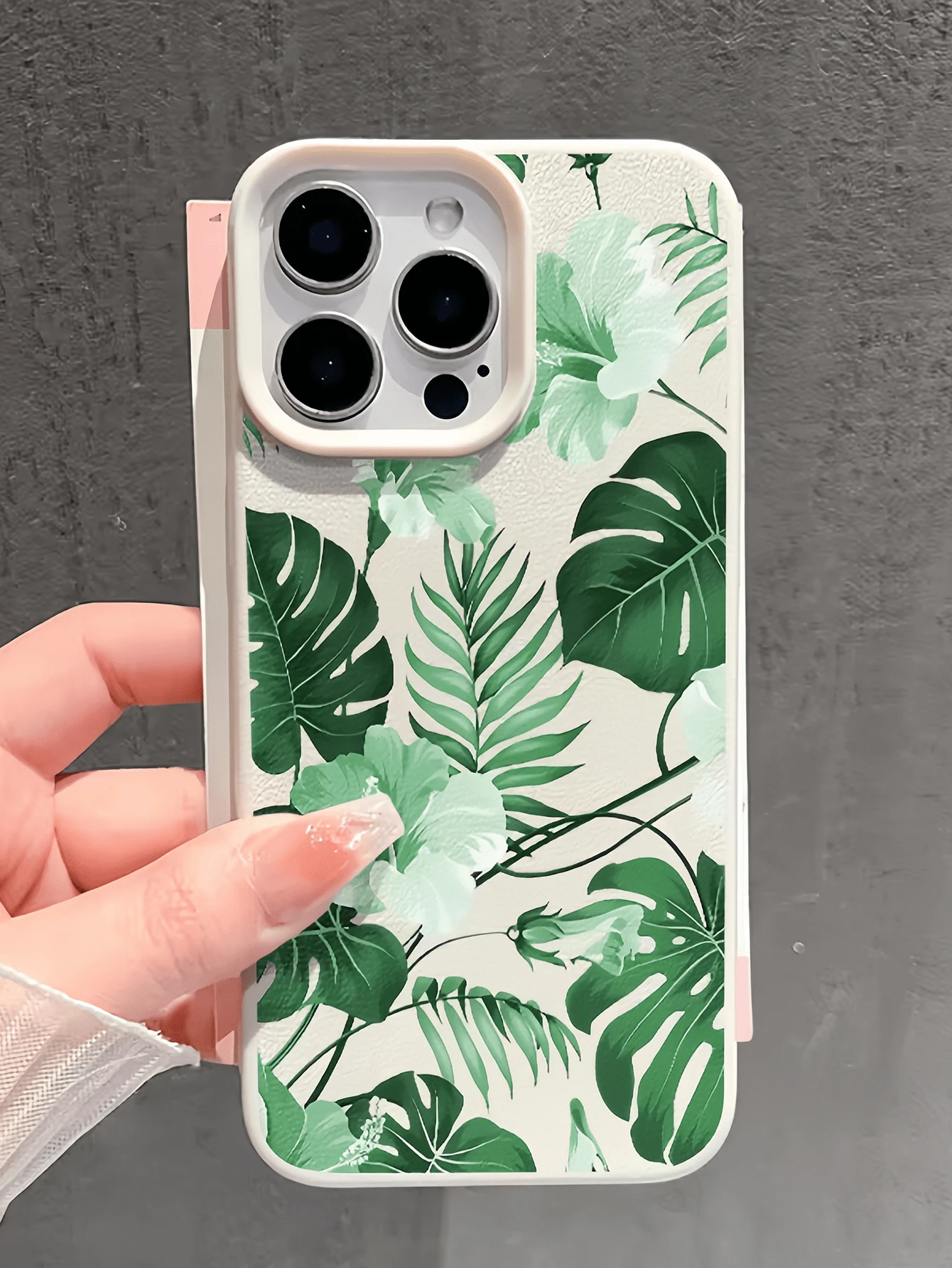 1个白色百合花图案极简全包覆TPU防震手机壳，兼容苹果17、16、15、14、13、12、11 Pro Max、Air和Series系列 - 彩色 - 查看 1