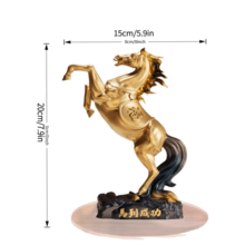 2D Acrylic Gold Horse Figurine With "Fu" Character, Meaning Success And Blessings, Practical Encouraging Decor For Living Room, Office, Study - Multicolor - View 8