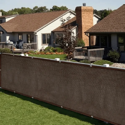 1pc Vinyl Privacy Screen Cover For Balcony, Deck & Pool Fence Railing, Durable Zip-Tied Apartment Balcony Screen For Patio, Porch, & Chain-Link Fencing