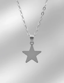 Solid Star Necklace Choker Chain In Stainless Steel - Plateado - Ver 5