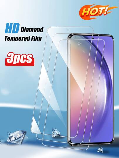 3 Stück kompatibel mit Samsung A14/A15/A25/S23 Fe/A54/S24FE/A16/A36/A56//A16/A17/A07/Galaxy S21/S22/S23/S24 Ultra/S24FE/Galaxy S25 Ultra/S25, geeignet für Samsung Galaxy Serie, ultra-klarer gehärteter Glas Bildschirmschutz, kratzfest, stoßfest, bruchsicher Handyzubehör.