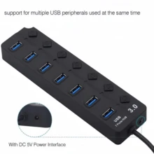 1个USB 3.0集线器，7端口USB集线器分线器，带独立开/关开关和指示灯，兼容USB-C笔记本电脑（如Pro、iMac、iPad Pro）和其他USB-C设备 - 彩色 - 查看 5
