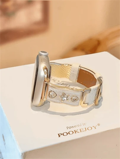 星形皮革表带，兼容38/40/41/42/44/45/46/49毫米尺寸，适用于 Ultra/SE10/9/8/7/6/5/4/3/2/1系列表带