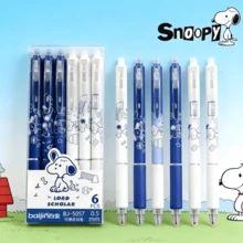 SNOOPY 一套 6 支史努比主题可擦凝胶笔，采用热敏可擦墨水，笔尾内置橡皮擦，0.5mm 笔尖，黑色书写墨水，适合作为学校用品、课堂奖励、办公文具或返校礼物。 - 均碼 - 查看 1