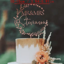 Gold Wedding Cake Topper, Mr & Mrs Cake Topper, Personalized Cake Topper, Wedding Cake Topper, Anniversary Cake Topper, Custom Cake Topper, Rustic Style - F-mr. & Mrs. Cake Label - View 15