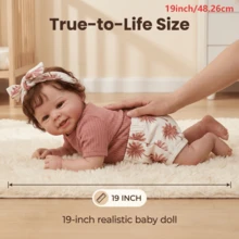19英寸薇薇安3D彩绘皮肤柔软乙烯基触感娃娃女孩 - 布身體 - 查看 2