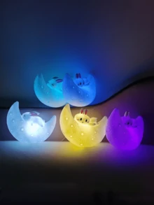 LED Rabbit Night Light, Moon Rabbit Lamp, Bedside Atmosphere Light, Cute Creative Desk Decor, Eid/Easter Gift, Eid Decoration, Suitable For Desk, Bedroom, Study, Home Decor - Multicolor - View 10
