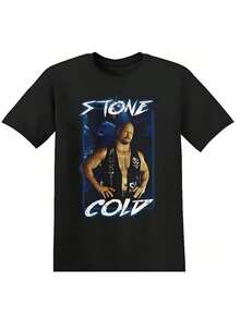 COOL SUMMER The Rock Wrestling T-Shirt Black WWE Jeff Hardyss Wrestling Tee Randy Orton Ray Mysterio Wrestling T-Shirt WWE Oversize Casual Top1 - 黑色 - 查看 1