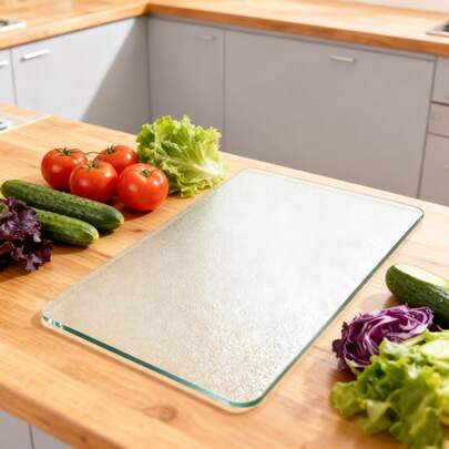 New Tempered Glass Cutting Board, Opaque Patterned, , Easy To Clean, , Scratch-Resistant, Heat-Resistant, Portable, Multi-Purpose Cutting Board, Suitable For Cutting Vegetables, Fruits, Cooked Food, Serving, Perfect Holiday Gift