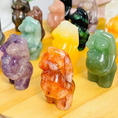 1PC/2PCS Crystal Female Statue Carvings, Goddess Statue Carving, Crystal Carving, Crystal Carvings, Loose Gemstone.