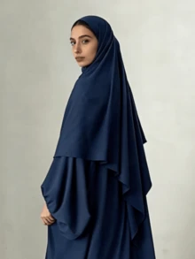 1条女士尼达头巾，带系带，适合穆斯林女性日常佩戴和祈祷，四季皆宜 - 彩色 - 查看 2