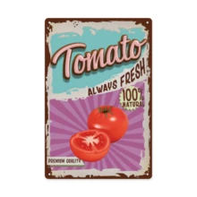 Vintage Tomato Sign - Fruit Metal Sign - Retro Decorative Sign Wall Decor Home Decor - 1PC - Übersicht 1