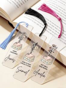 Personalized Acrylic Tassel Bookmarks (1/3/5 Per Pack) – Customizable With Text And Designs, Making Them The Perfect Gift For Book Lovers, Holidays, And Teachers. Also Suitable As Home Decor, Wedding Gifts, And Presents For Other Book Lovers. - Multicolor - View 6