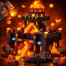 48/100/200/300片磁性积木，0.78英寸，磁性采矿世界熔岩洞穴区域积木玩具套装，STEM教育感官玩具，3岁以上男孩女孩的最佳圣诞节、万圣节、生日礼物 - 彩色 - 查看 2