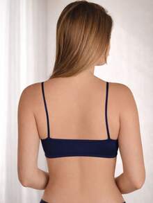 COMFORTABLE POLYAMIDE BRA TOP - Navy Blue - View 2